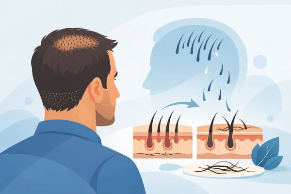 Chute de choc après greffe de cheveux